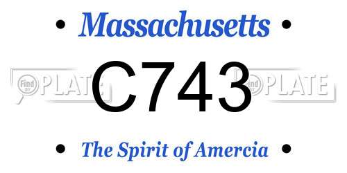 C743 Massachusetts License Plate