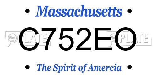 C752EO Massachusetts License Plate