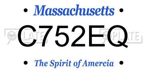 C752EQ Massachusetts License Plate