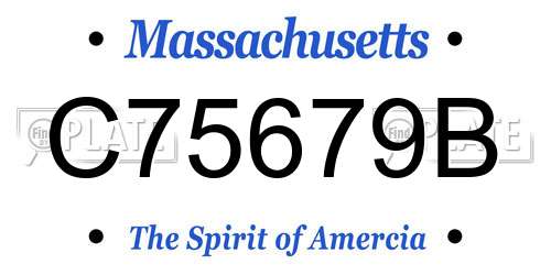 C75679B Massachusetts License Plate