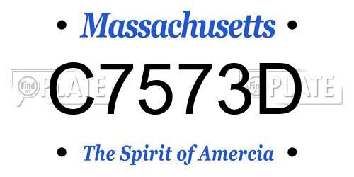 C7573D Massachusetts License Plate