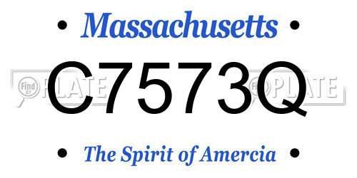C7573Q Massachusetts License Plate