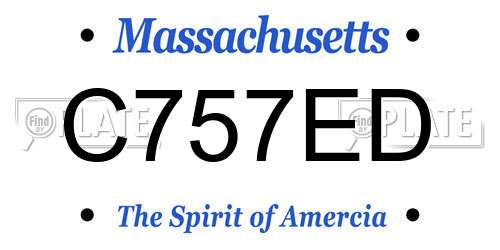 C757ED Massachusetts License Plate