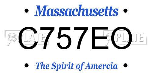 C757EO Massachusetts License Plate