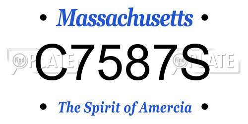 C7587S Massachusetts License Plate