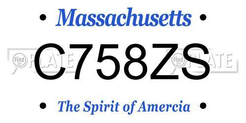 C758ZS Massachusetts License Plate