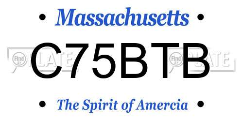 C75BTB Massachusetts License Plate