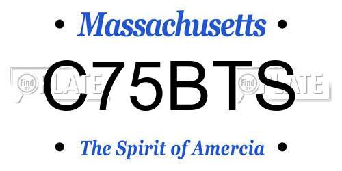 C75BTS Massachusetts License Plate