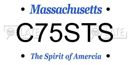 C75STS Massachusetts License Plate