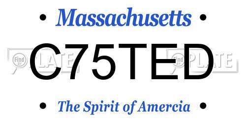 C75TED Massachusetts License Plate