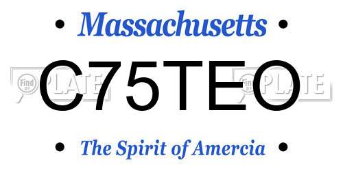 C75TEO Massachusetts License Plate