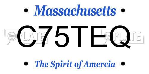 C75TEQ Massachusetts License Plate