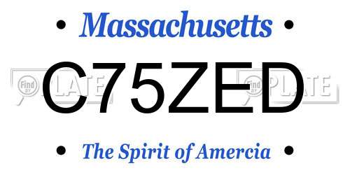 C75ZED Massachusetts License Plate