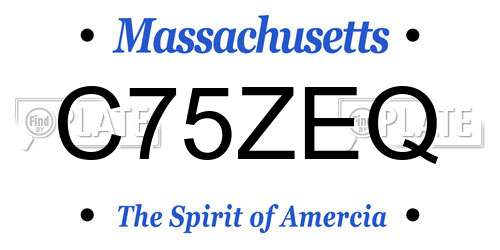 C75ZEQ Massachusetts License Plate