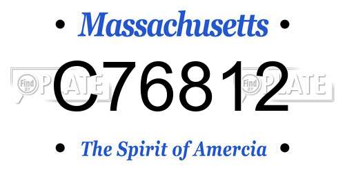 C76812 Massachusetts License Plate