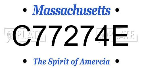 C77274E Massachusetts License Plate