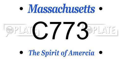 C773 Massachusetts License Plate