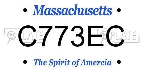 C773EC Massachusetts License Plate