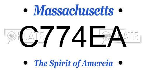 C774EA Massachusetts License Plate