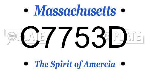 C7753D Massachusetts License Plate