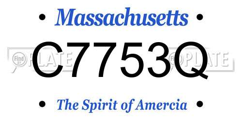 C7753Q Massachusetts License Plate