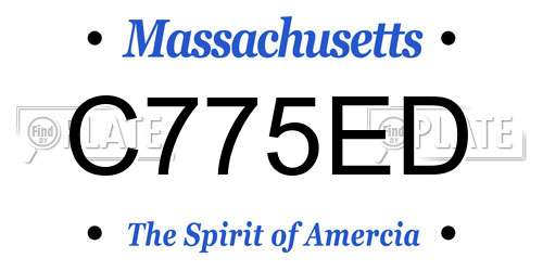 C775ED Massachusetts License Plate