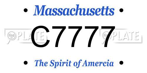 C7777 Massachusetts License Plate