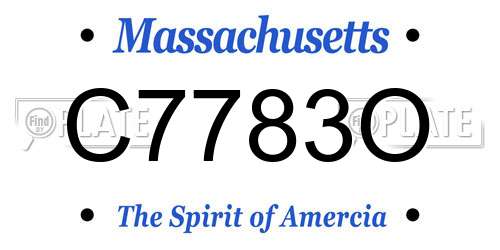 C7783O Massachusetts License Plate