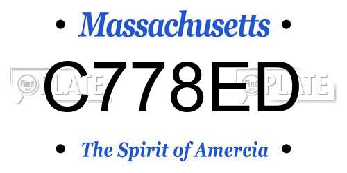 C778ED Massachusetts License Plate