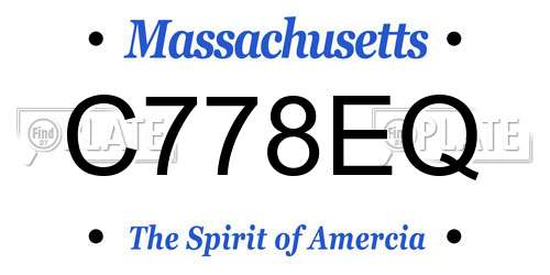 C778EQ Massachusetts License Plate