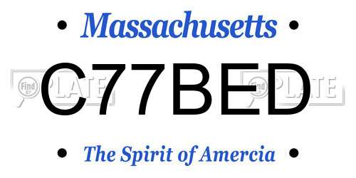 C77BED Massachusetts License Plate
