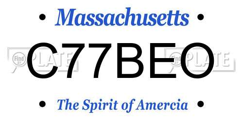C77BEO Massachusetts License Plate