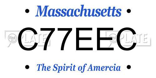 C77EEC Massachusetts License Plate