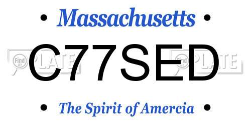 C77SED Massachusetts License Plate