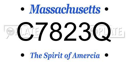 C7823Q Massachusetts License Plate