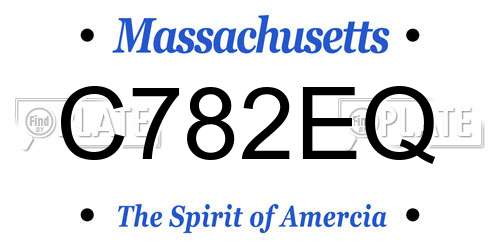 C782EQ Massachusetts License Plate