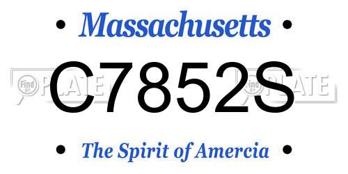 C7852S Massachusetts License Plate