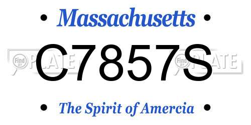 C7857S Massachusetts License Plate