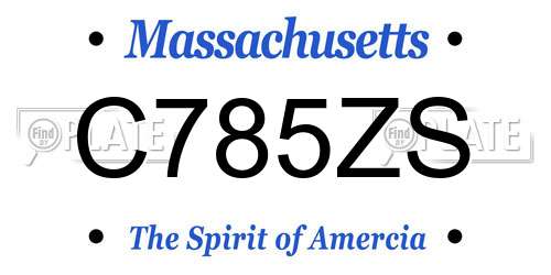C785ZS Massachusetts License Plate