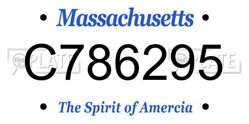 C786295 Massachusetts License Plate