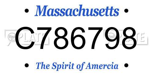 C786798 Massachusetts License Plate