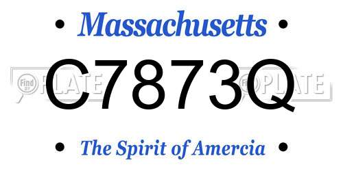 C7873Q Massachusetts License Plate