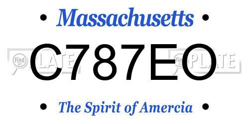 C787EO Massachusetts License Plate