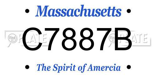 C7887B Massachusetts License Plate