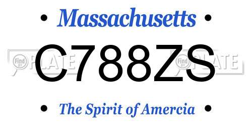 C788ZS Massachusetts License Plate