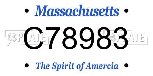 C78983 Massachusetts License Plate