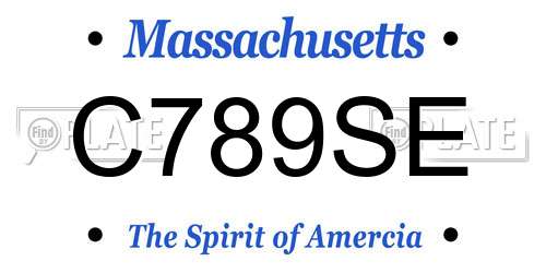 C789SE Massachusetts License Plate