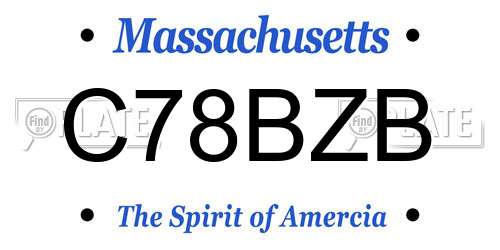 C78BZB Massachusetts License Plate