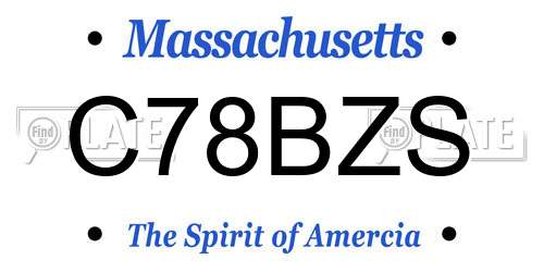 C78BZS Massachusetts License Plate