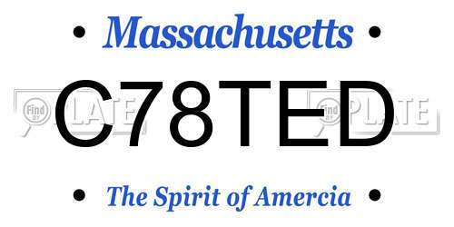 C78TED Massachusetts License Plate
